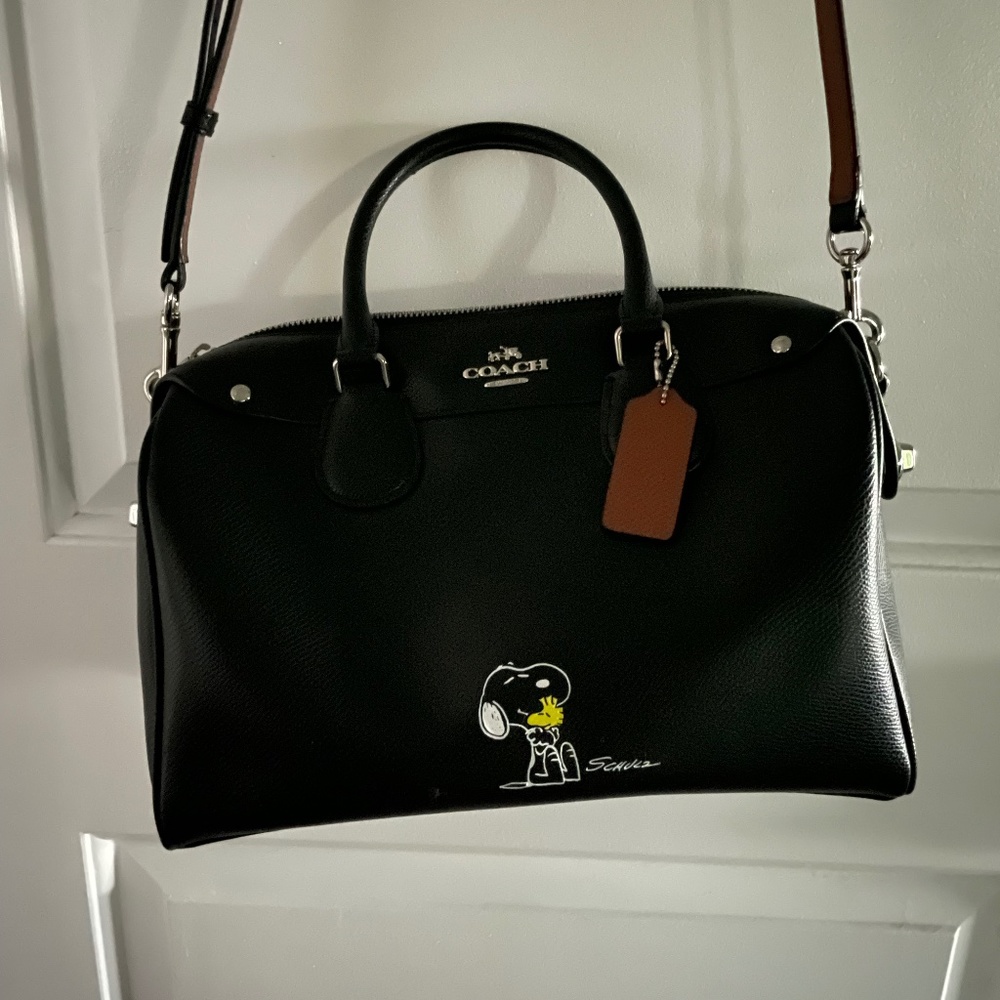 Coach Snoopy Black leather Bennett Bag